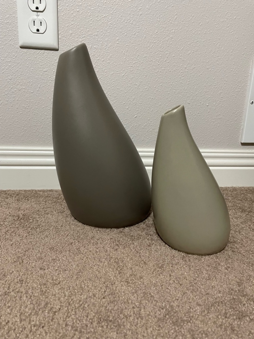 Minimalist Brown/Taupe Ceramic Vase Set - Home Accents